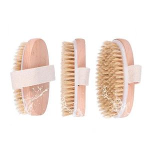 Cleaning Brushes Bath Brush Dry Skin Body Soft Natural Bristle Spa The Wooden Shower Brushs Without Handle Drop Delivery Home Garden Dhxo8