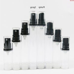 200 x 5ml 10ml 12ml15mlポータブルエアレスローションクリームポンププラスチック容器化粧品ボトルディスペンサートラベルスプレーエルムD