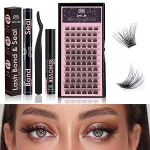 False Eyelashes Lash Bond and Seal Glue Mascara Wand for DIY Eyelash Extension Clusters with Lash Applicator and Removal Tool Tweezers Makeup 231018