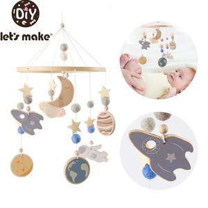 Mobiles Let's make Baby Mobile Rattle Toys 012 Months Space Planet Pendant Crib Bed Bell Toddler Rattles Carousel Kid Musical Gift 231017