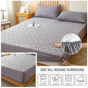 Bedspread Waterproof Fitted Sheet Thickened Mattress Cover Stain Prevention Plaid Bed Ventilate Bedspreads For Double Hoom 231017