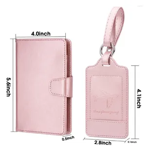 Card Holders Portable PU Leather Luggage Tag Suitcase Identifier Label Baggage Boarding Bag Name ID Address Holder Travel Accessories