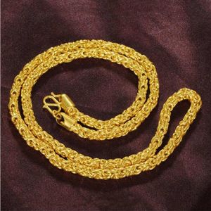 collana da uomo placcata oro 24k Catene NJGN085 regalo di nozze moda collane con catena in oro giallo309Y