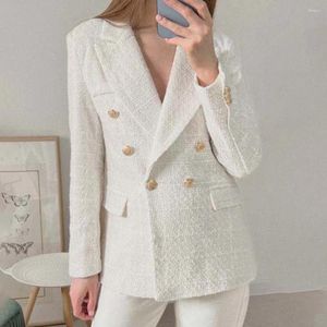 Women's Suits Autumn Womens European And American Double-Breasted Urban Casual Loose Suit Jacket French Fashion Retro Office