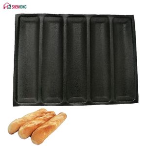 Bakningsformar Shenhong Non Stick Baguette Wave French Brewware Perforated Pan Mat för 12 tum Sub Rolls Silikonfoder 231018