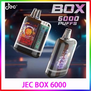 JEC Box 6000 Puffs 6000 Puffs Dimension 82*49*22mm Batteri 13350/500mAh flytande kapacitet 10 ml Crazvapes