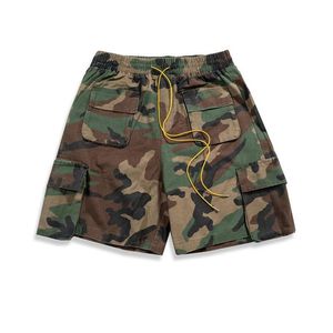 Men's Shorts Women Vintage BF Style Fashion Multi-pockets Camouflage Cargo Streetwear All Match Casual Mens Cadet Camo Shorts229w