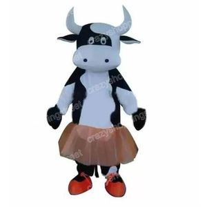 Costume della mascotte della ragazza della mucca da latte di Halloween Abiti del personaggio dei cartoni animati di alta qualità Abiti da carnevale di Natale Abiti per adulti Festa di compleanno Abito da esterno