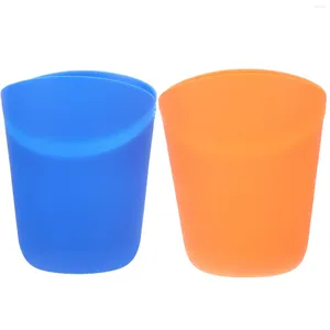 Servis uppsättningar 2 datorer Popcorn Bucket Candy Treat Bags Party Serving Packing Box Holder Silica Gel Tub Theatre Container Cup