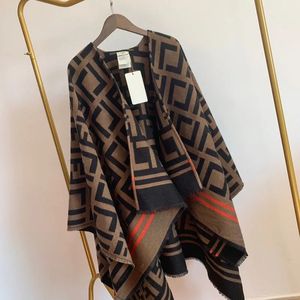 Scarves Luxury Brand Pure Wool Poncho Scarves Coat Letters Cashmere Blanket Scarves Capes Women Winter Warm Shawl Wraps Designer 231017