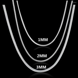 Anhänger Halsketten Charms 1mm 2mm 3mm Solide Schlangenkette 925 Gestempelt Silber Halskette Für Männer Frauen Mode Party Hochzeit Schmuck Gif276I