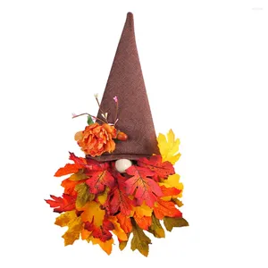 Dekoratif çiçekler sonbahar şapka çelenk hasat festivali çelenk kapı asılı duvar sonbahar şükran günü avlu ev dekor