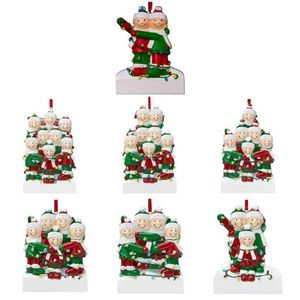 Enfeites de Natal de resina personalizados Pingente Decorações de Natal para família