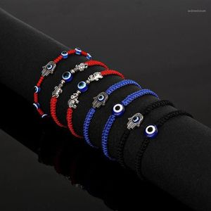 Urok Bracelets 2022 Fashion Braided Rope Men kobiety Lucky Red Braslet Gothic Fatima Hand Hamsa Brazalete Joga Biżuteria Pulsera1294H