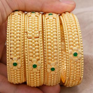 Braccialetto 4 pezzi set 24K Dubai braccialetti di colore oro per le donne ragazza Etiopia Africa Arabia Saudita braccialetti di nozzeBraccialetti gioielli partito G303s