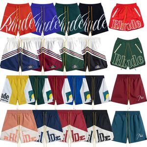 2023 RH rhude designer shorts mens moda calças de praia esportes fitness luxo shorts de alta qualidade casual versátil malha shorts e219M