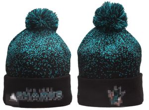 SAN JOSE Beanie SHARKS Шапочки Североамериканский хоккейный мяч Команда с боковой нашивкой Зимняя шерсть Спортивная вязаная шапка Кепки с черепом a2