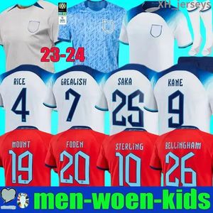 22 23 24 Kane Soccer Jerseys Angleterre Foden Sterling Grealish Rashford Mount Bellingham Saka 2023 2024 Football Shirt Englands Trippier