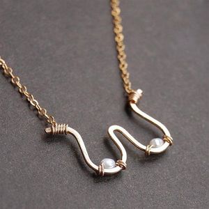 Boobs Necklace Handmade Gold Filled 925 Silver Choker Natural Pearl Pendants Boho Collier Femme Kolye Jewelry Necklace Q0531212w