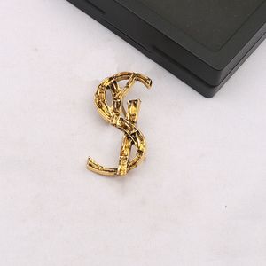 18K GOLD PLATED SHARM Brooch Double Letter Luxury Designer PIN عالية الجودة للنساء للنساء Retro Classic Dins Borches Party Party Jewelry 20style