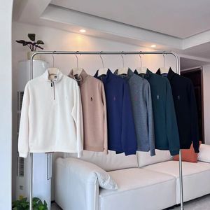 Erkek Hoodies Sweatshirts Sonbahar Yeni Nakış Logosu Yarım fermuar kazak yüksek yakalı uzun kollu sweater çift kadın yüksek yakalı kazak