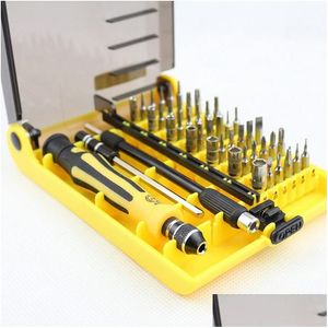 Cacciaviti di precisione all'ingrosso 45 in 1 Mini cacciavite magnetico Torx elettronico Set di utensili manuali Kit di riparazione di apertura del telefono H210602 Dh9Tq