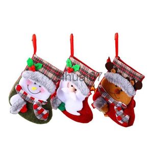 Juldekorationer Nya julstrumpor Plush Christmas Socks Gift Bag Jul Tree Pendant Christmas Candy Bag Christmas New Year Decoration Navigation X101