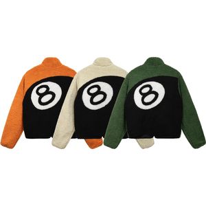 Erkek Tasarımcı Bilardo Ceketler Sonbahar Kış Kalın Termal Mağaza Topu 8 Ceket Kuzu Kuzu Yün Moda Sokak Giyim Erkek Hoodie