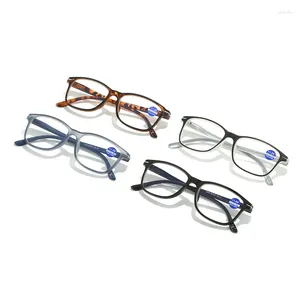 Solglasögon Munew Anti-Blue Light Reading Glasses Men's Fashion Squared Presbyopia Wholesale Women HD Läsare med Spring Hinge 1.5