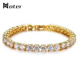 Noter Tennis Bracelets Men Boys Micro Crystal Braslet Mężczyzna ręka biżuteria urok złota Silvercolor łańcuch Braclet Armband274m