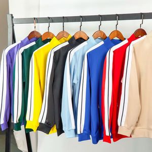 Casual Mens Striped Jackets Tracksuits Sweatshirt Zipper Loose Suits Womens Hoodies Rainbow line Jacket Pants Sportswear Jogging Sweatshirts Size S-XL