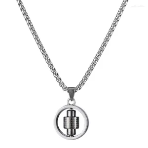 Anhänger Halsketten Punk Persönlichkeit Drehbares Kreuz Titan Stahl Für Männer Frauen Paar Freund Mode Design Geschenk Schmuck