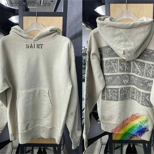 Herren Hoodies Sweatshirts Vintage SAINT MICHAEL Hoodie Männer Frauen 1 1 Beste Qualität Washed Apricot Crack Hoodie Kapuzen T231019