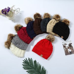 Оптовая продажа с фабрики, 9-цветная шерстяная шапка CC, плюшевая теплая шерстяная шапка, зимняя вязаная шапка