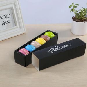 Moda Macaron Kutusu Cupcake Ambalaj Ev Yapımı Çikolata Bisküvi Muffin Perakende Kağıt Paketi DHL Ücretsiz Teslimat