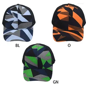 Top Caps 2xpc Kadınlar Yaz Colorblock Soyut Geometrik Beyzbol Kapağı Geri Dağınık Çörek Deliği Güneş Koruyucu Snapback için Ayarlanabilir