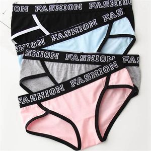 M-3XL Plus Size Sport Underwear Women Ladies Panties Low Waist Cotton Briefs Lingerie Grils Striped Broad Sides Panty 1X320A