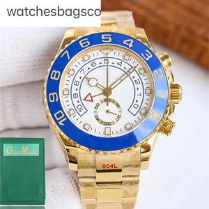 Ruch Watch Clean Luxury Watch Blue Dial Ice Out Gold For Yachtmaster Diamond Mechanical Mechanical 44 mm Automatyczny ruch Top Brand L High L.