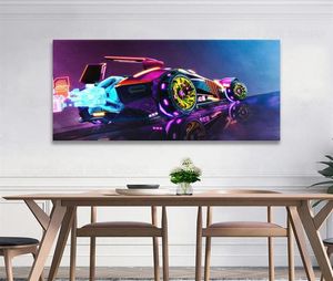 Néon carro foguete liga vaporwave arte digital cartaz pintura em tela decoração da parede quarto estudo casa impressões pinturas281l4590009