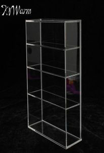 Kiwarm High Gloss Acrylic Display Box Show Case skjutdörr för mini Parfymflaskesmycken Hantverk för Home Shop Decor9698355
