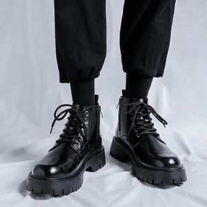 Botas 2023 couro de inverno para homens sapatos casuais ao ar livre à prova d 'água trabalho ferramental homens lace-up tamanho grande neve 231019