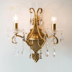 Lampa ścienna American prosta sypialnia ASLE KREATYWNY salon Tło Światło Luksusowy kryształ