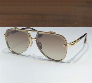 New fashion design pilot sunglasses 5238 exquisite K gold frame cut lens retro shape popular and generous style high end outdoor UV400 protection glasses