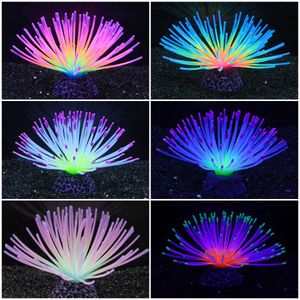 Akvarier Fake Water Grass Aquarium Fish Tank Landscaping Decoration Silikon Simulering Rainbow Sea Urchin for Home Decor 230819