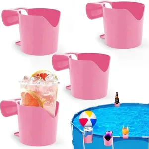 Küche Lagerung 1/4 stücke Pool Getränke Halter Schwimmen Wasser Tasse Aufhänger Für Badezimmer Badewanne Pool Rack Schwimmen Großhandel