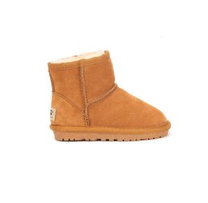 bambini Bailey 2 fiocchi stivali in vera pelle per bambini stivali da neve solidi Botas de nieve inverno calzature per ragazze bambine stivali128