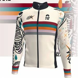 サイクリングジャケットスロップライン冬サイクリングジャージー長袖カシミアトップジャケットメンMTB自転車服フリースロードバイクロードシクリスモHOMBRE 231018