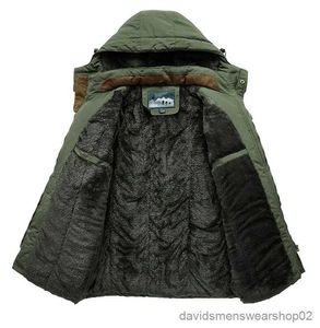 Mäns jackor Mäns vinterjacka fleece utomhus kappa huva vindbrytare militär tjock varm ytterkläder stor storlek 6xl multi-pocket R231019