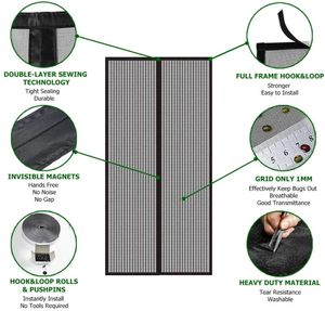 Прозрачные шторы 120 x 210 см/120 x 250 см/140 x 240 см Большой размер Летние противомоскитные насекомые, мухи и жуки, шторы с магнитной сеткой, дверная ширма 231019