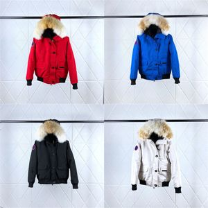 ガチョウダウンジャケット02 Expedpting Womens and Mens 08s Wolf Fur Collar Medium Length Winter New Canadian Style overcame Overcame Chick High-end White Duck Downs Men